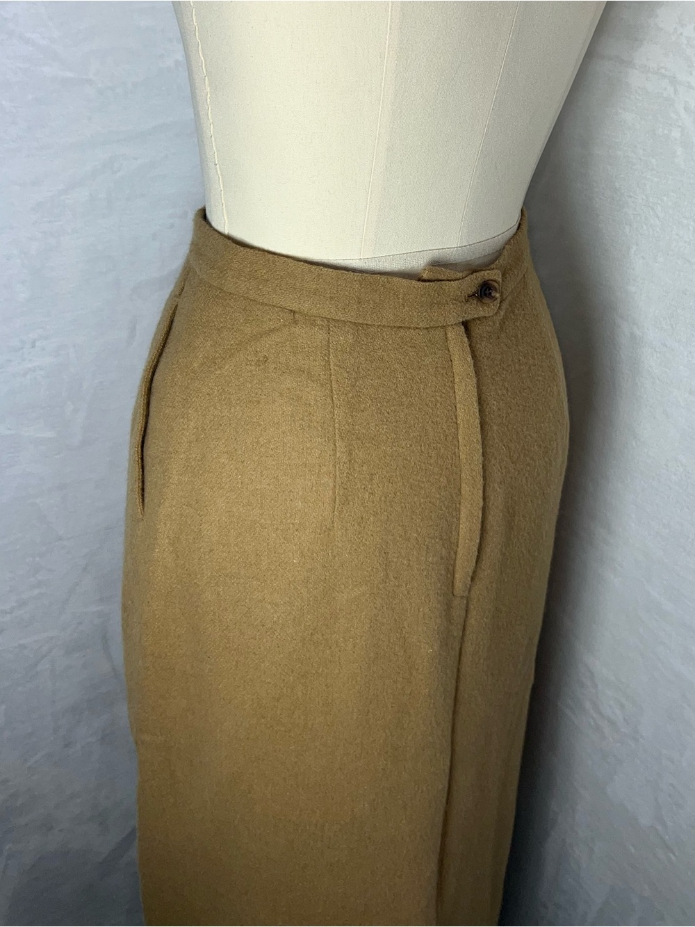 Vintage Brooks Brothers Camel Hair Pencil Skirt Size 4 Regular - Picture 3 of 15